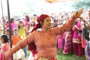 Village youth organized for drama at Teej Festival